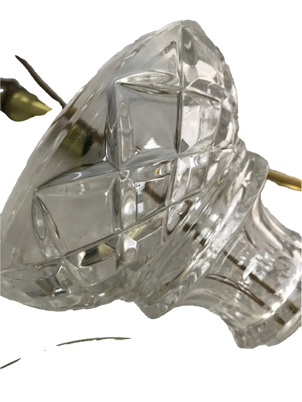 Vintage 3 piece Crystal Lamp Hand Cut Tiffany Style Create your own Base